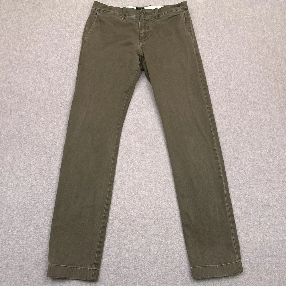 J.CREW 484 Slim Fit Stretch Chino Pants Mens 29x30* Green Straight Preppy Office